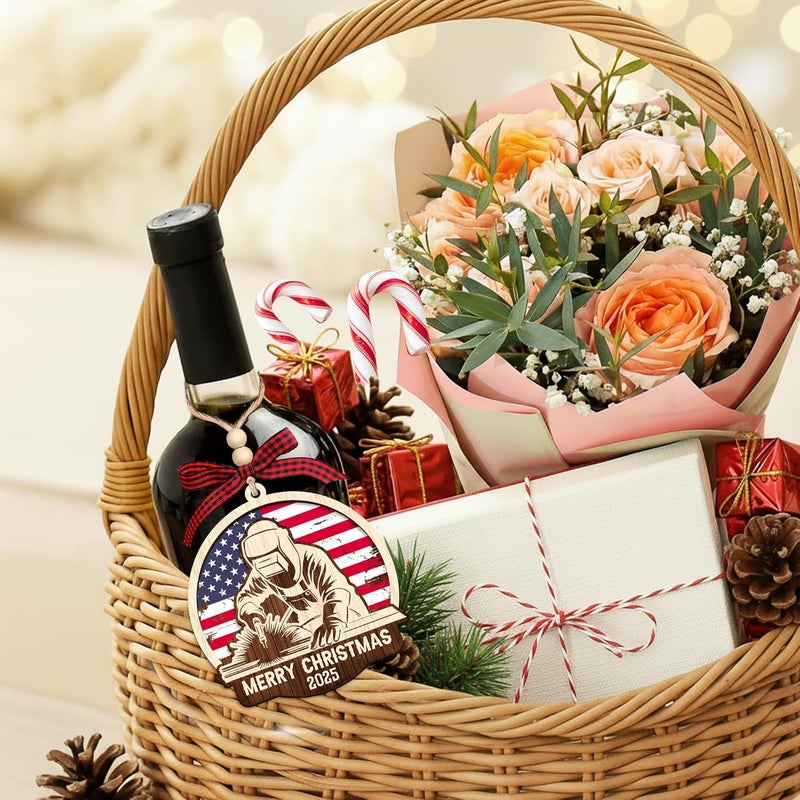 HEXMOZ Welder Ornament for Christmas Tree - Welding Ornaments - Welder Gifts, Welding Gifts for Men, Women - Merry Christmas Wood Ornament 2025 Decoration - Image 5